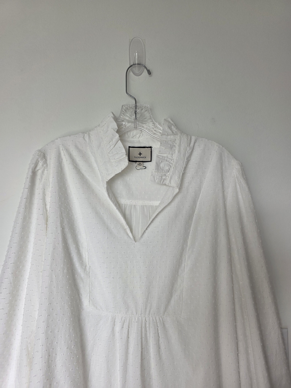 Tuckernuck White Swiss Dot Ruffle Blouse - Picture 6 of 11